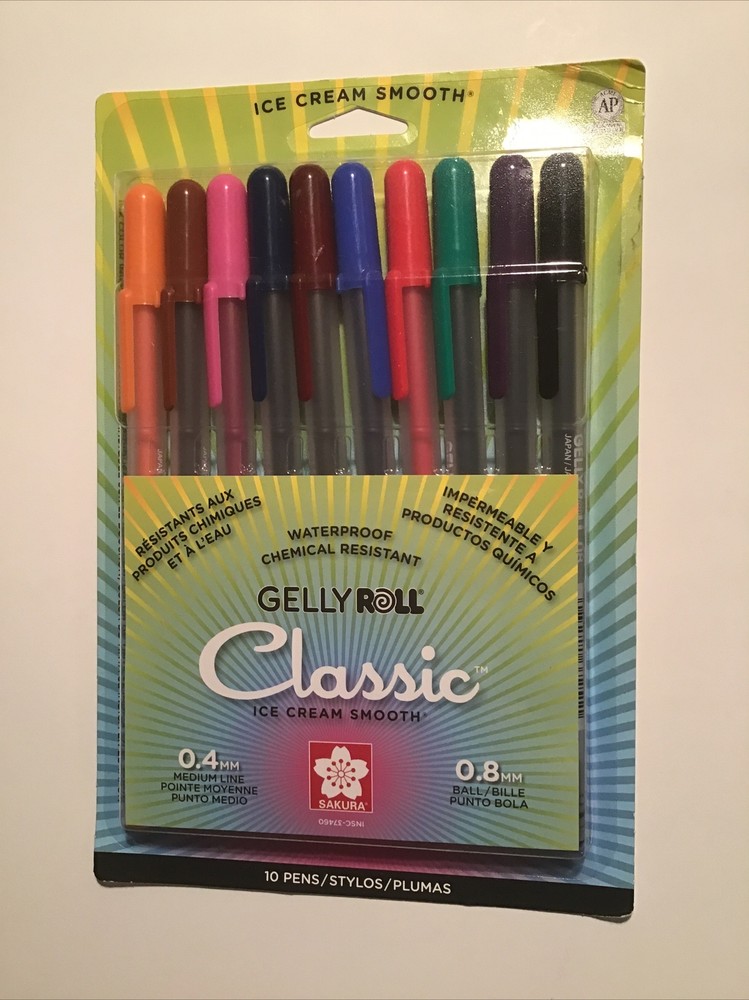 New! Gel Ink Pens in classic colors Gelly Roll Ice Cream Smooth Fast, FREE Ship!