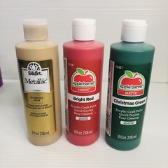 Apple Barrel Acrylic Matte Colors & FolkArt Metallic Gold Christmas Colors! 8oz
