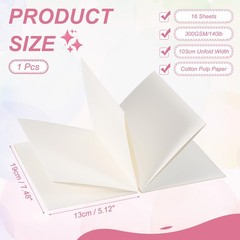 7.5×5.2 Concertina Sketchbook Notebook, 16 Sheets 300GSM/140lb Unfold 103cm S…