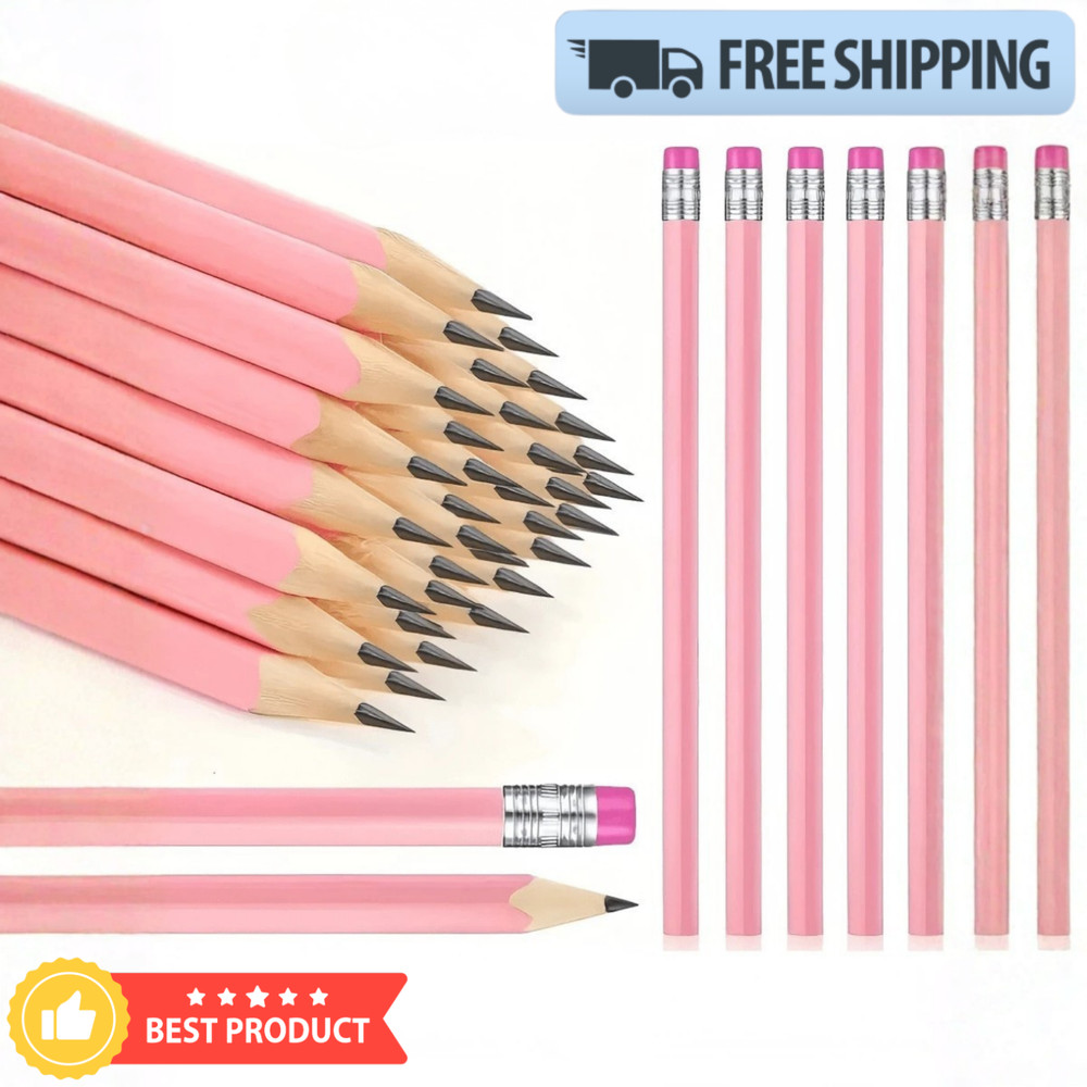HB Graphite Pencil Set With Erasers School Office Art Drawing Writing Supplies