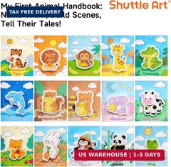 Shuttle Art 63 Pcs Magic Foam Texture Painting Kit Animal Series: 15 Animal Foam