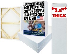 2-1/2″ Extra Deep Artist Stretched Cotton Canvas. Many Sizes USA Made – on SALE