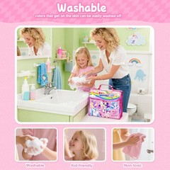 106PCS Scented Washable Markers Set,Arts and Crafts Kit for Girls Ages 4-6-8-…