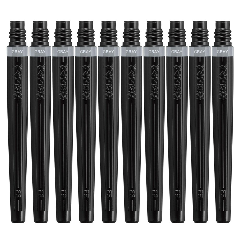 Pentel Art Brush Pen Cartridge XFR-137 Gray 10 Pieces