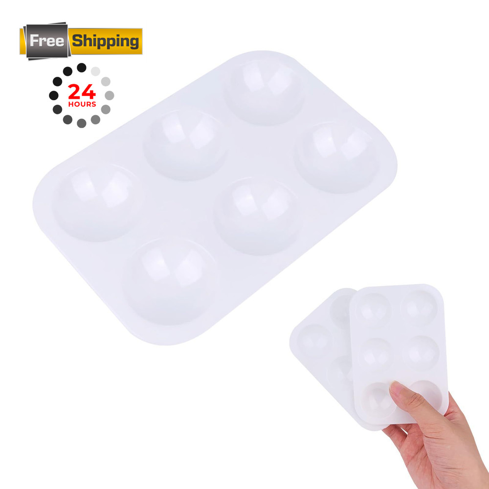 LNAUJS 1 Pack Paint Tray Palette, White, 6 Well 5″ x 3.5″ x 0.7″, White