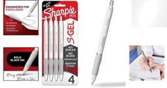 4 Count S-Gel Pens – Black Ink, Medium Point 0.7mm with Comfort Grip for Writing