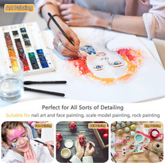 PANDAFLY Detail Paint Brushes Set, 15Pcs Miniature Brushes for Fine Detailing &