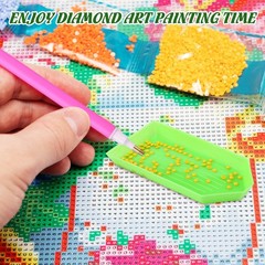 AceOrbit 59 PCS Diamond Art Painting Tools Medium, mainly green, pink and red