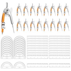 80 PCS Geometry Set – Compass Geometry Tool with Protractor and Compass Set,