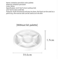 NEW Imitation Porcelain Paint Palette with Lid Round Tray for Acrylic Watercolor