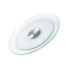20 in Glass Lazy Susan Turntable, 360 Rotation Round Clear Tabletop Rotating…