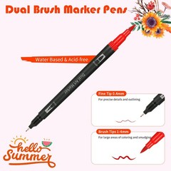 120 Colors Dual Brush Marker Pens, Marker Set, Artist Fine and Brush Tip Mark…