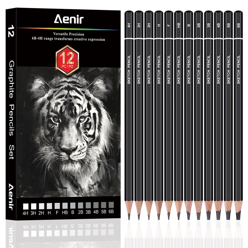 Sketch Pencils 12-Piece Set (4H – 6B) – Perfect for Shading & Drawing