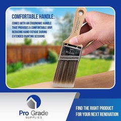Wood Handle Paint Brush Set: 5-Piece Flat & Angle Brushes for Precision Painting