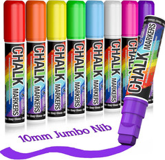 KERIFI Window Markers for Cars Washable, 10Mm Jumbo Liquid Chalk Pens for Art We