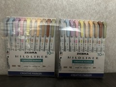 2x Zebra Mildliner Creative Marker Chisel Tip Bullet Tip Water-Resistant 10 ct