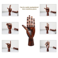 Articulated Wooden Hand Model for Artists – 10.2″ Flexible Finger Mannequin, Jew
