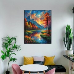 Mountain Paint by Numbers Kit for Adults Beginner Landscape Adult Paint by Nu…