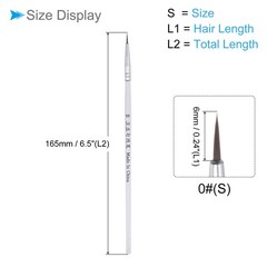 50pack Detail Paint Brushes 0# 6mm Pointed Tip Miniature Painting Brush White