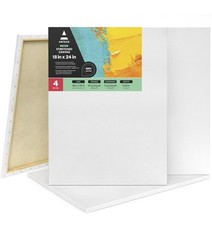 Stretched Canvas 18 X 24 Inches Pack Of 4 Blank White Large Canvas For Painting