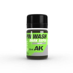 AK Interactive AK324 Dark Sepia Pin Wash Enamel 35ml – US