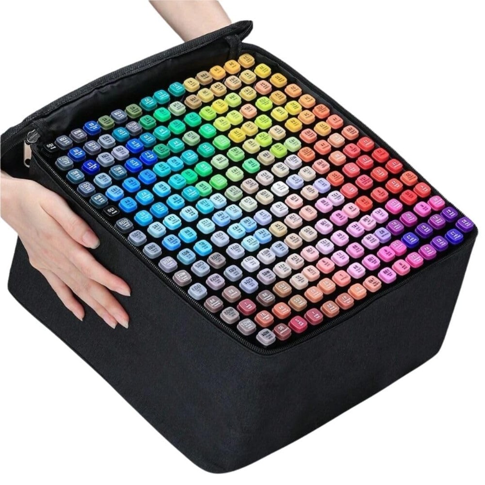 168 Colors Dual Tip Artist Alcohol Markers Set with Carrying Case – Perfect f…