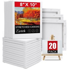 20 Pack Canvases for Painting with 8×10, Canvas 8x10in-20Pack, White