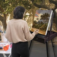 CONDA 70” French Easel with Aluminum Legs, 176cm x 53.34cm x 53.34cm, Brown