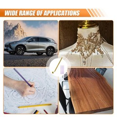 YoRise 100PCS 0.5mm Car Touch Up Paint Pen, Fillable Detailing Purple, Gold