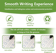20 Pc Magic Disappearing Ink Pens for Grooved Handwriting Practice Reusable Book