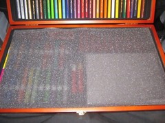 NEW FABER-CASTELL COLORED PENCIL SET WITH MARKERS & OIL PASTELS IN THE WOOD BOX