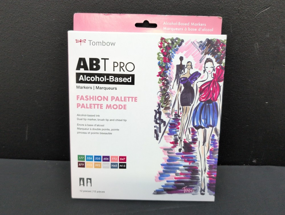 Tombow ABT PRO Alcohol Based Art Markers Fashion Palette 12 Pc Set Multicolor