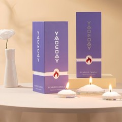 Pearl Candle 18 oz. Long-Lasting Fragrance (up to 120 Hours) 3″W x 8″H, White