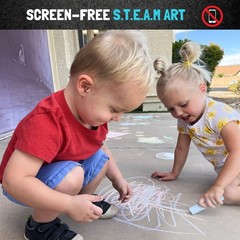 Jumbo Sidewalk Chalk Bucket – 50 Washable Non-Toxic Pieces for Kids Outdoor Art