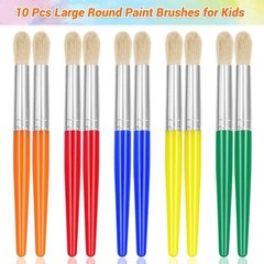 10Pcs Paint Brushes for Kids, Anezus Children Large, Multicolor