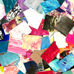 2lb Mixed Media Collage Paper Box Hand-Painted Papers for Collage & Art Journals