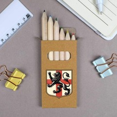 6 x ‘Shield With Lion’ Short 85mm Pencils / Coloured Pencil Set (PE00098250)