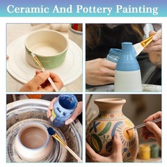 9 Pcs Mop Paint Brushes for Acrylic Painting Pottery Glazing Wood
