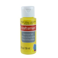 Craft Smart Satin Acrylic Paint 2 OZ Bottle Bright Yellow for Art & DIY