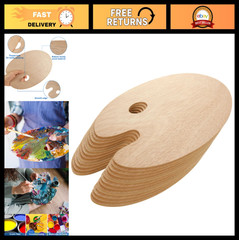 25 Pack Oval Wood Painting Palette with Thumb Hole, 8×12 Inch Art Pallet for Art