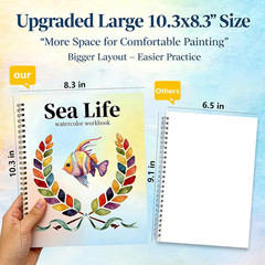 Watercolor Workbook, Large 10.3X8.3” Beginner Friendly Watercolor Painting Kit w