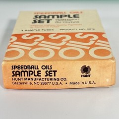 VTG Speedball Oils Artist Paints Hunt Mfg 5670 Sample Set Orig Box 4 Color Tubes