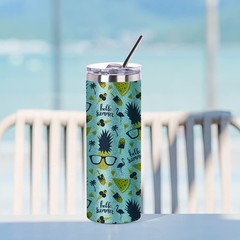 Sublimation Blank Glitter Skinny Tumbler Teal 20 OZ Straight Stainless Steel …
