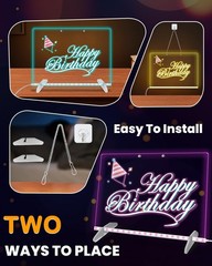 LED Note Board 7 Colors 13.8×10 Inch Acrylic Dry Erase Light 4 Modes 7 Marker