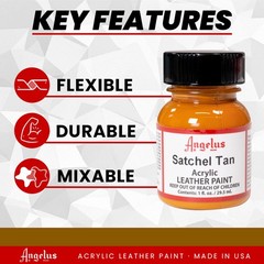 Angelus Acrylic Leather Paint, 1 Fl Oz Pack of 1, Satchel Tan