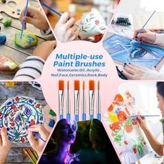 162 Pcs Paint Brushes Bulk, Round Flat Tip Acrylic Paint Brushes Set 162 PCS