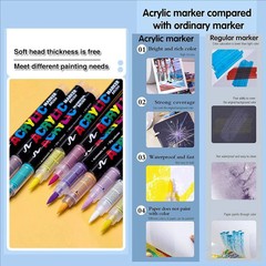 36PCS Acrylic Paint Marker Pens Waterproof Art Markers for Kids Crafts DIY US