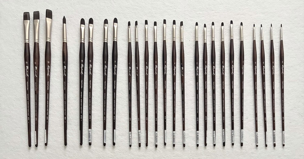 (25) Raphael Textura Long Handle Heavy Body Mixed Media Paint Brushes – NEW