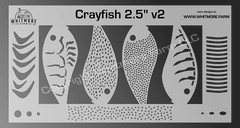 Crayfish Fishing Lure Airbrush Stencil v2 – 2.5 Inch – Mylar Reusable