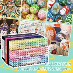 240 Colors Acrylic Paint Markers – Brush Tip, Water-Based, No-Bleed Ink for Art